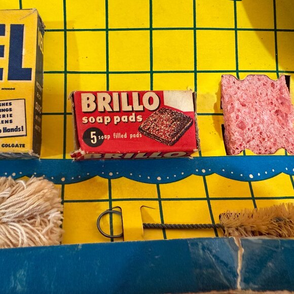 Vintage Kidd-E-Kitchen Amsco Doll E Toys Cardboard Box Toy Ajax Vel Brillo etc. - Picture 5 of 13